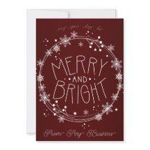 Elegant Mörk Red Snowflake Business Helgdag Card