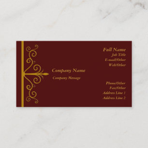 Elegant Mörk Red Swirl Business Card-mall Visitkort