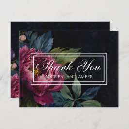 Elegant mörk rosa blommigt Bröllop Tack för ditt k