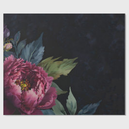 Elegant mörk rosa blommigt vattenfärg   presentpapper