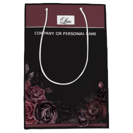 Elegant mörk svart romantisk rosblommig design