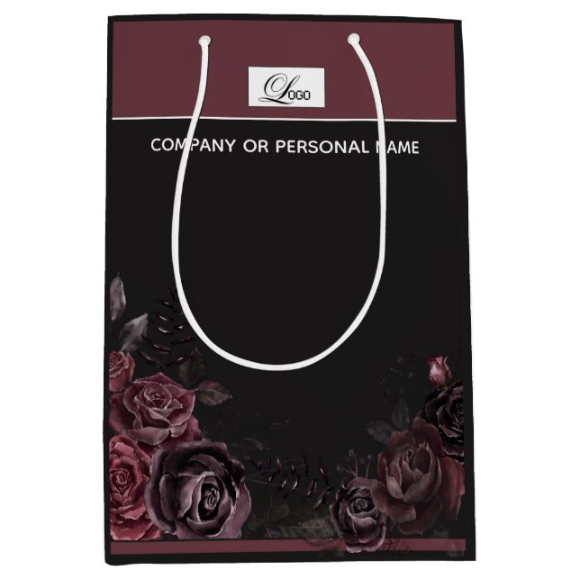 Elegant mörk svart romantisk rosblommig design (Framsidan)
