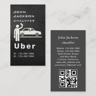 Elegant mörk taxi chaufför QR-kod Visitkort