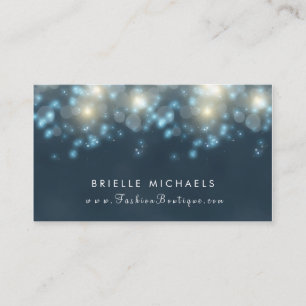 Elegant Mörk Teal Bokeh Mode Boutique Visitkort