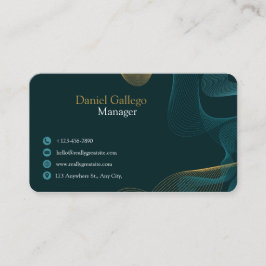 Elegant mörk teal guld abstrakt professionell näri visitkort