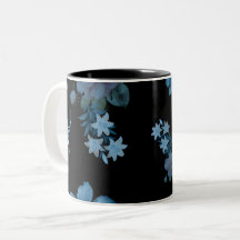 Elegant mörk tealblommig mönster kaffekopp