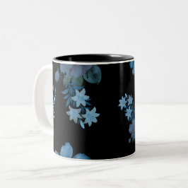Elegant mörk tealblommig mönster kaffekopp