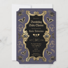 Elegant Mörk Viktorian Gothic Baby Shower Inbjudningar