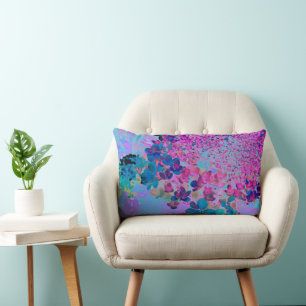 Elegant mörkblå och magenta Limelight Hortensia Lumbarkudde