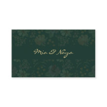Elegant mörkgrön blomster Gold Script Lyx