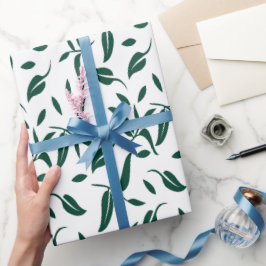 Elegant mörkgrönt bladinslagspapper presentpapper