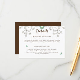 Elegant mörkguld fjärilsdetalj tilläggskort