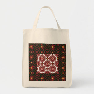 Elegant mörkröd geometrisk mandala-handväskor – Ar Tygkasse