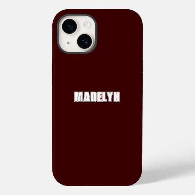 Elegant mörkröd och vit script Personligt namn (Baksida)