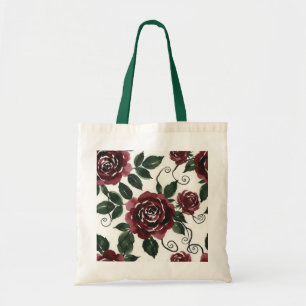 Elegant mörkröda rosor Blommig välkomst Totebag Tygkasse