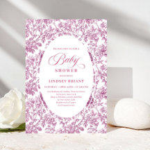 Elegant mörkrosa roséguld baby shower-inbjudan