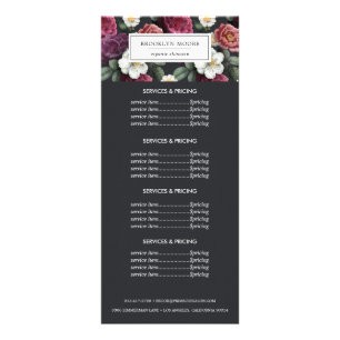 Elegant mörkt blomsterlogo   Prissättningstjänster Reklamkort