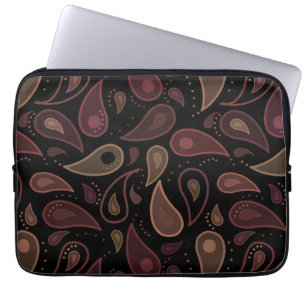 Elegant mörkt modernt paisley-mönster laptop fodral