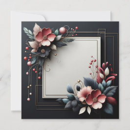 Elegant mörkt tema Floral Inbjudningar