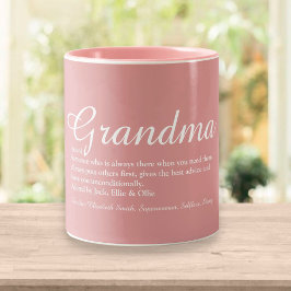 Elegant Mormor Script Definition Dammig Rosarosa Två-Tonad Mugg