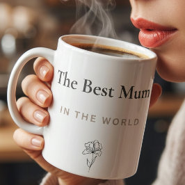Elegant mormorsdagsmugg | Minimal floralmugg Kaffemugg