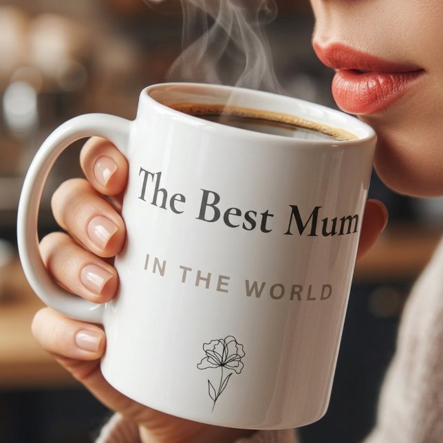 Elegant mormorsdagsmugg | Minimal floralmugg Kaffemugg (Skapare uppladdad)