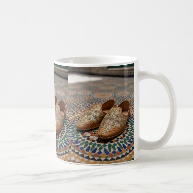 Elegant Moroccan Babouche & Zellij Mosaic Art Kaffemugg (Höger)