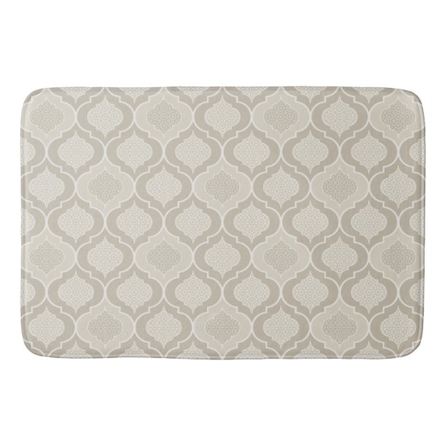 Elegant Moroccan Trellis Mönster i Neutralt Tones Badrumsmatta (Framsidan)
