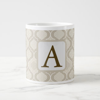 Elegant Moroccan Trellis Mönster i Neutralt Tones Jumbo Mugg
