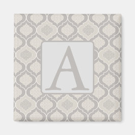 Elegant Moroccan Trellis Mönster i Neutralt Tones Magnet