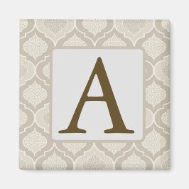 Elegant Moroccan Trellis Mönster i Neutralt Tones Magnet