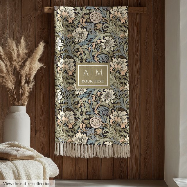 Elegant Morris Inspired Pimpernel Art nouveau Fleecefilt (Elegant Morris inspired pimpernel art throw)