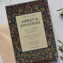 Elegant Morris Violet & Columbine Mönster Bröllop Inbjudningar