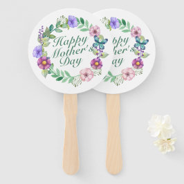 Elegant Mors dag Blommigt Utandning Hand Fläkt