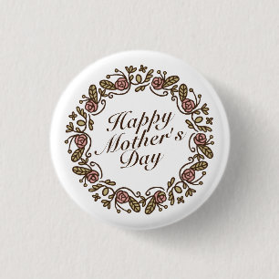 Elegant Mors dag Blommigt Utandning PIN-knapp Knapp