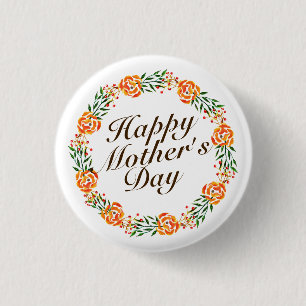 Elegant Mors dag Blommigt Utandning PIN-knapp Knapp