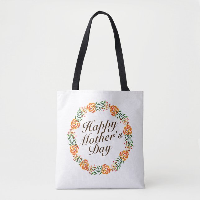 Elegant Mors dag Blommigt Utandning | Tote Bag Tygkasse (Framsida)