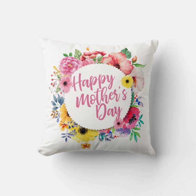 Elegant Mors dag Blommigten Lycklig | DEKORATIV KU Kudde (Framsida)
