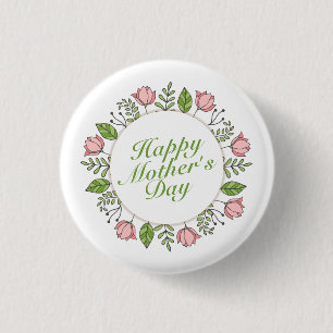 Elegant Mors dag Blommigten Lycklig PIN-knapp Knapp