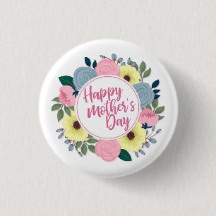 Elegant Mors dag Blommigten Lycklig PIN-knapp Knapp