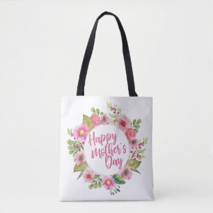 Elegant Mors dag Blommigten Lycklig Tote Bag Tygkasse