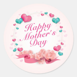 Elegant Mors dag Candy Hearts Sticker Runt Klistermärke