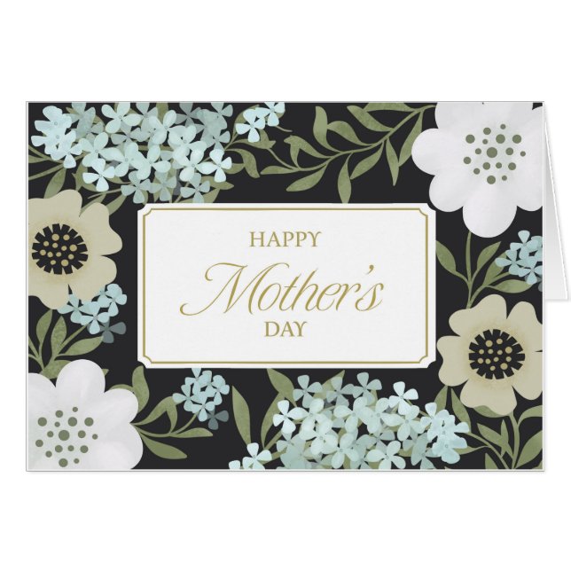 Elegant Mors dag Flowers Hälsningskort (Framsidan Horizontal)