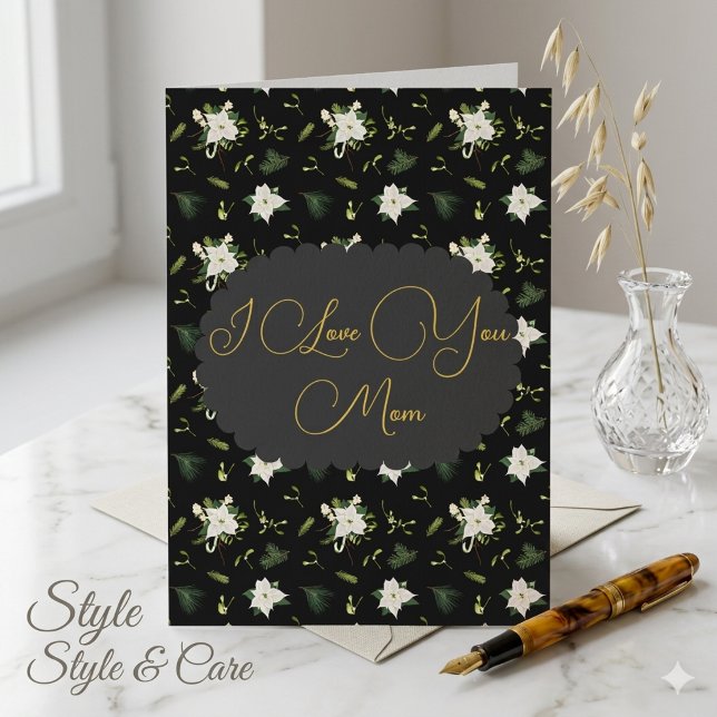 Elegant Mors Dag Gratulationskort Blommig Design Kort (Elegant Mothers Day Greeting Card Floral Design)