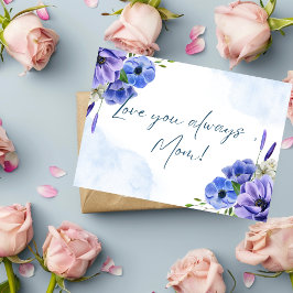 Elegant Mors dag-kort med Blommigt vattenfärg Tack Kort