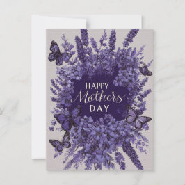 Elegant Mors dag-kort med Lila Lavender Vykort