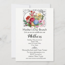Elegant mors dag med vintageblommor helgdag inbjudningar
