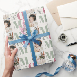 Elegant Mors dag Photo Collage Wrapping Papper Presentpapper