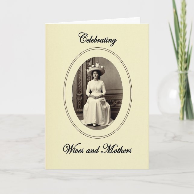 Elegant Morsdags Kvinnokort Kort (Framsida)