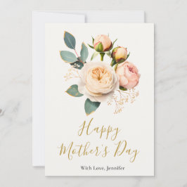 Elegant morsdagshälsningskort med blommor kort